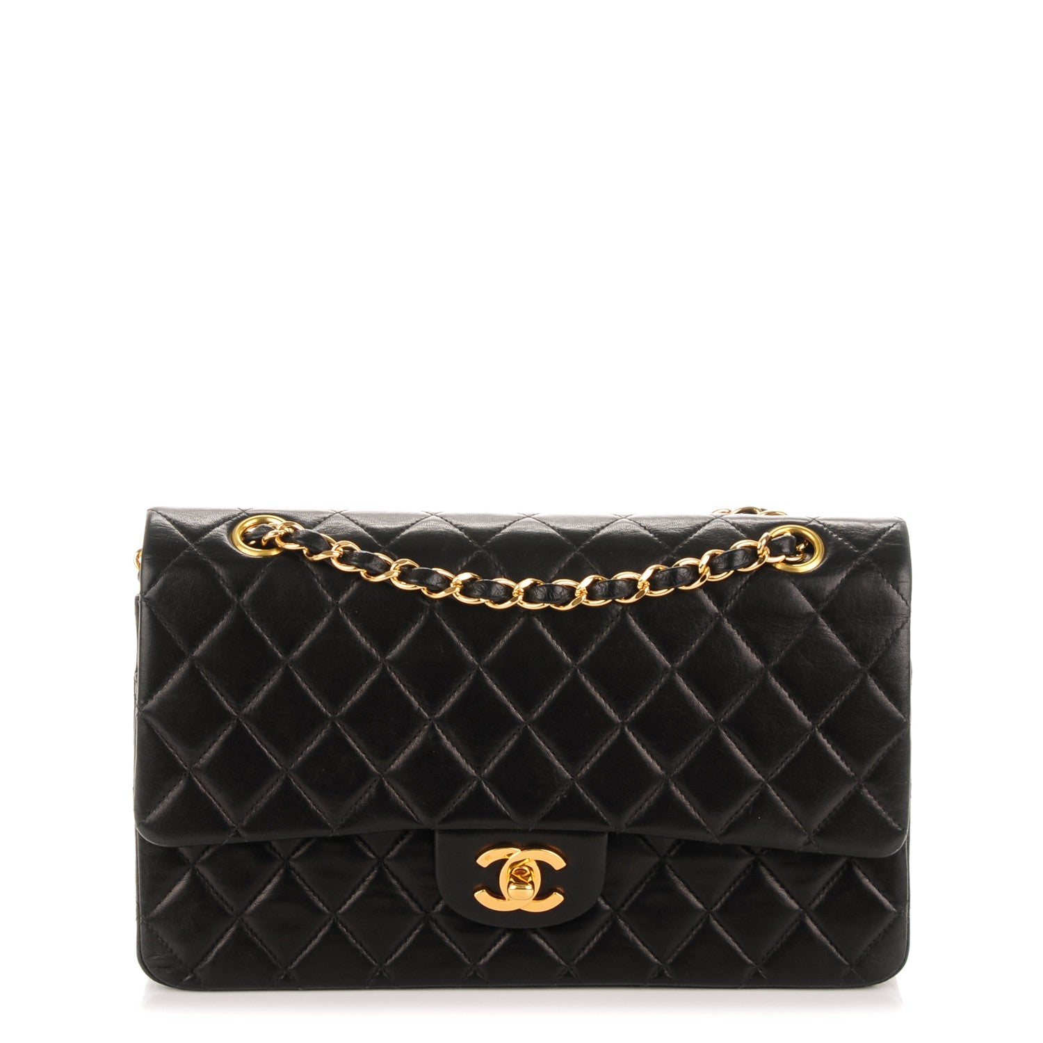 Chanel Lambskin Quilted Medium Double Flap Black 1 of 11