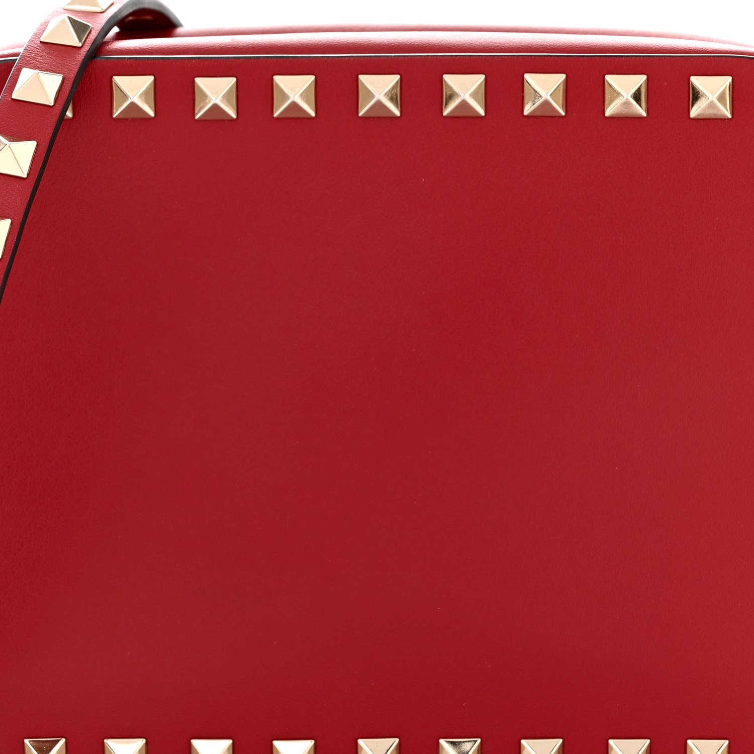 Valentino Garavani Calfskin Rockstud Camera Crossbody Bag Rubino 7 of 9