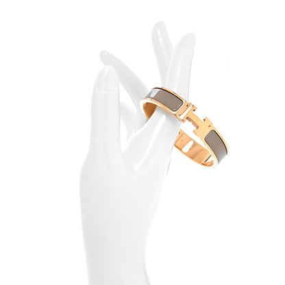 Hermes Enamel Narrow Clic Clac H Bracelet PM Marron Glace 2 of 5