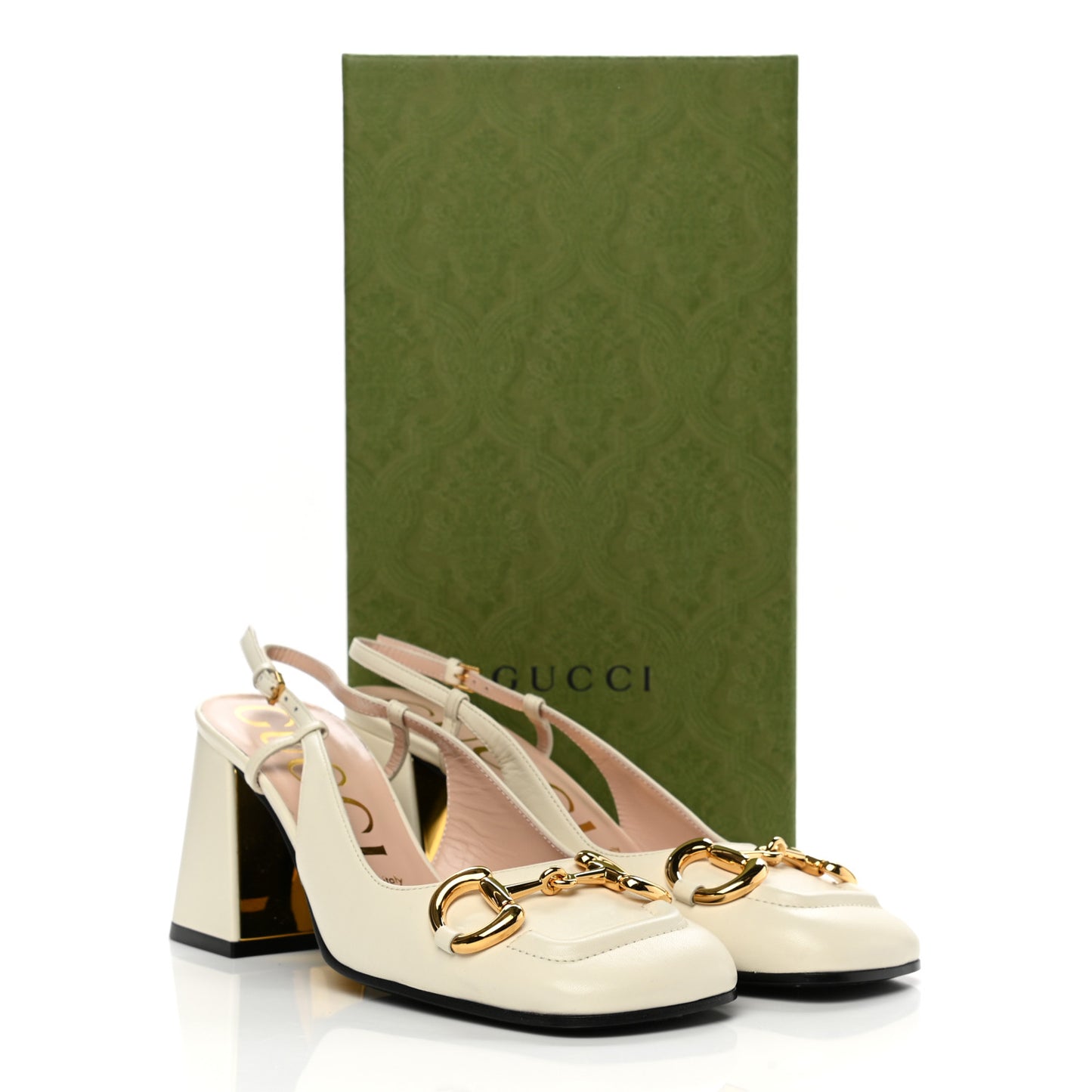 Malaga Kid Horsebit 75mm Slingback Pumps 37.5 Mystic White