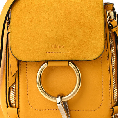 Chloe Suede Calfskin Mini Faye Backpack Dusty Yellow 8 of 10