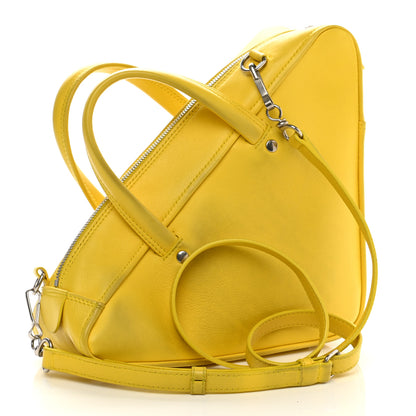 Balenciaga Shiny Day Calfskin Logo S Triangle Duffle Jaune Black 6 of 25
