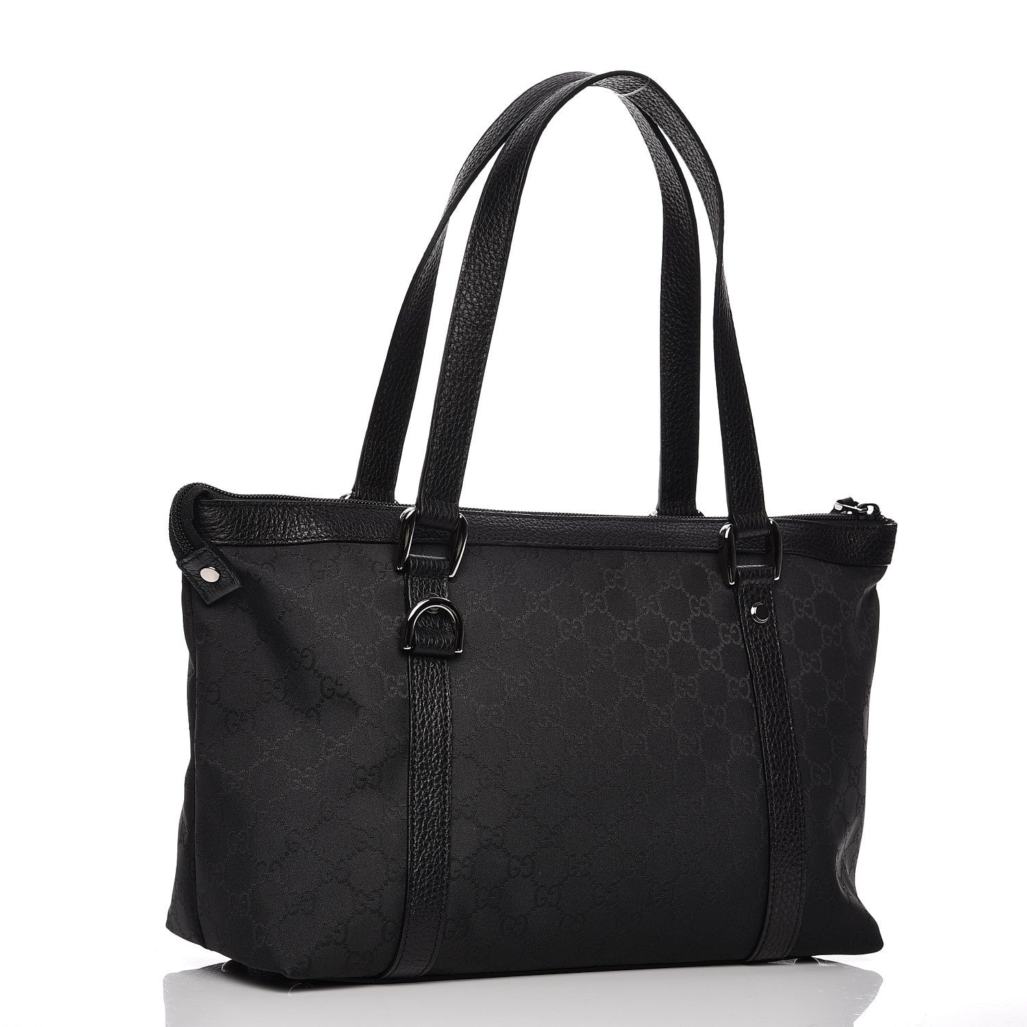 Gucci Nylon Monogram Medium Abbey Tote Black 3 of 10