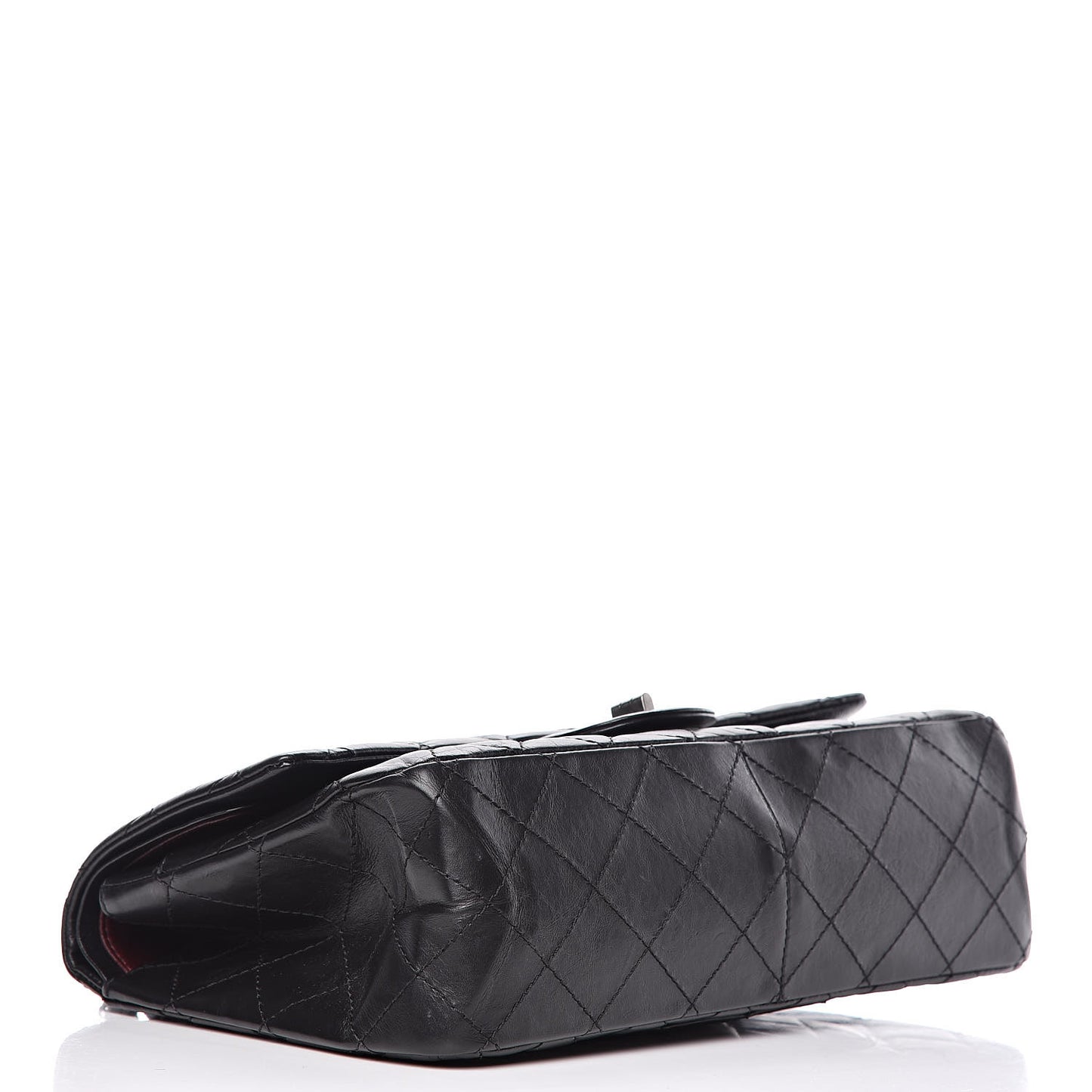 Aged Calfskin Quilted 2.55 Reissue 227 Flap Black