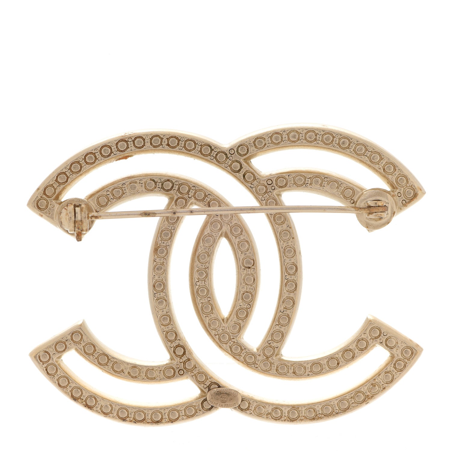 Chanel Crystal CC Brooch Light Gold 3 of 5