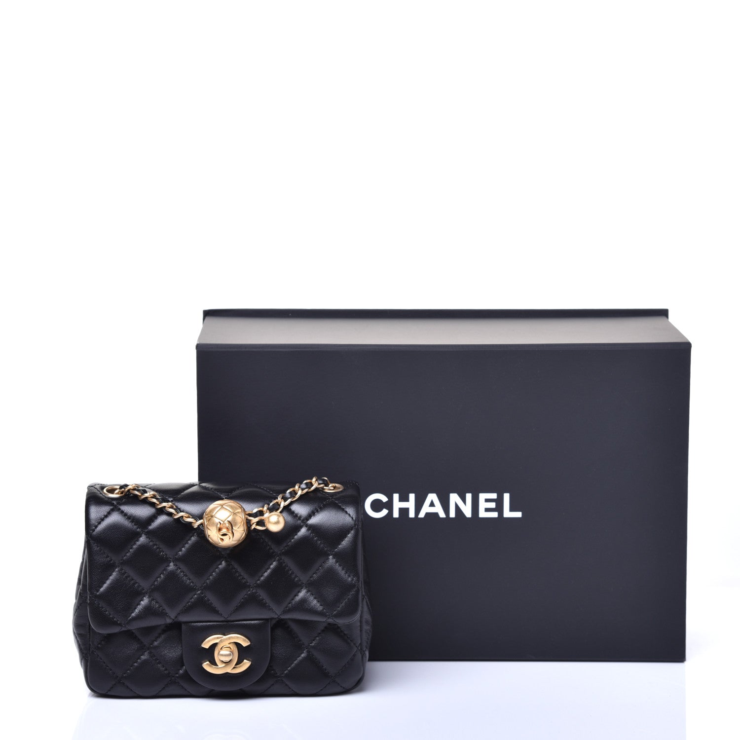 Chanel Lambskin Quilted Mini Pearl Crush Flap Black 9 of 9