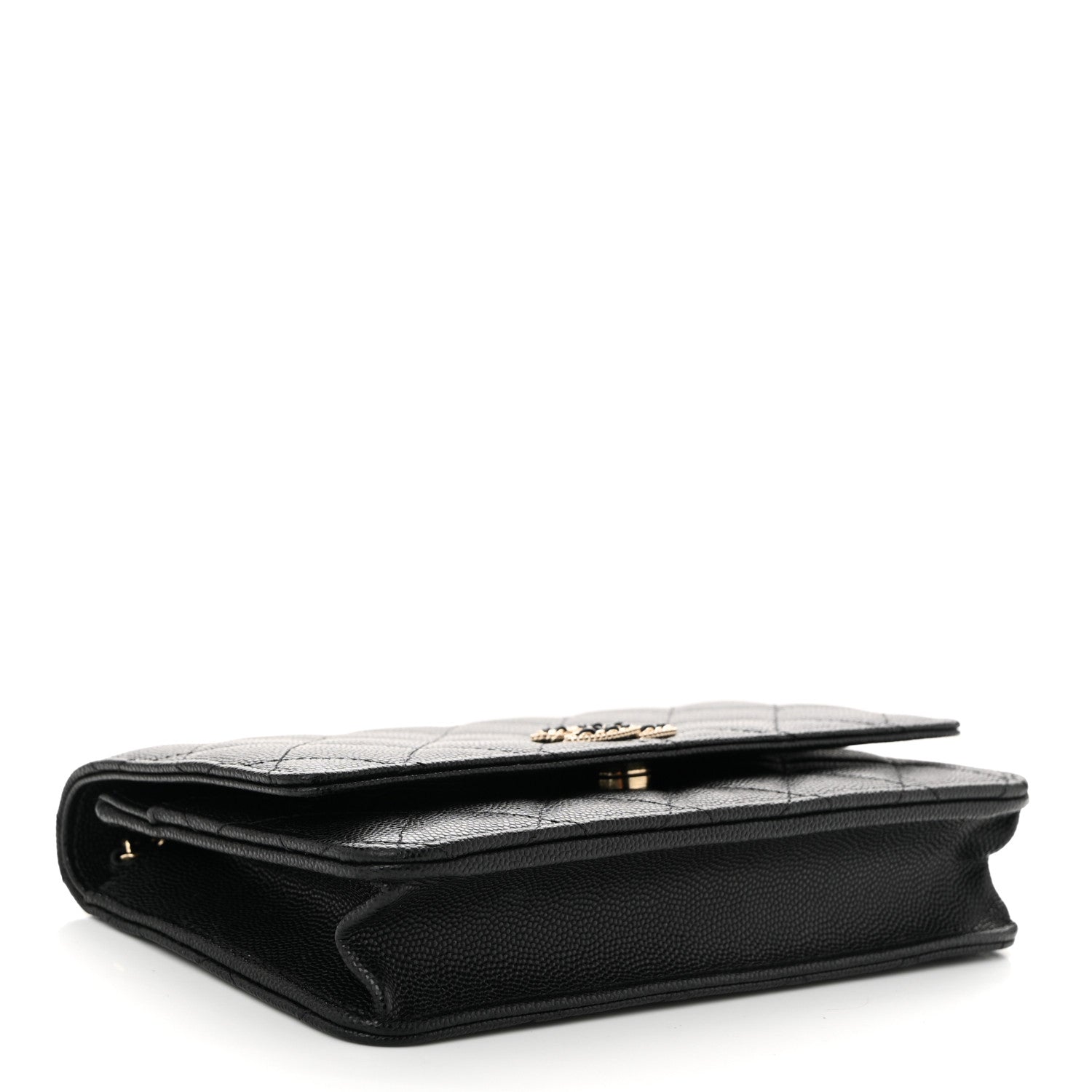 Chanel Caviar Quilted Crystal CC Wallet On Chain WOC Black 4 of 11