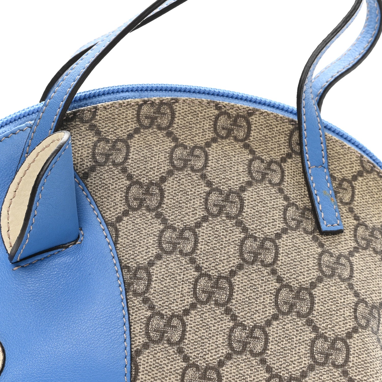 Gucci GG Supreme Monogram Children's Zoo Pig Bag Blue 8 of 10