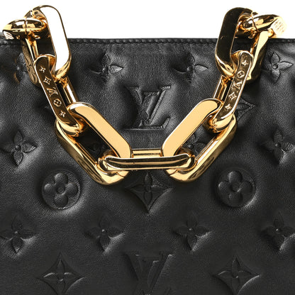 Louis Vuitton Lambskin Embossed Monogram Coussin BB Black 7 of 9