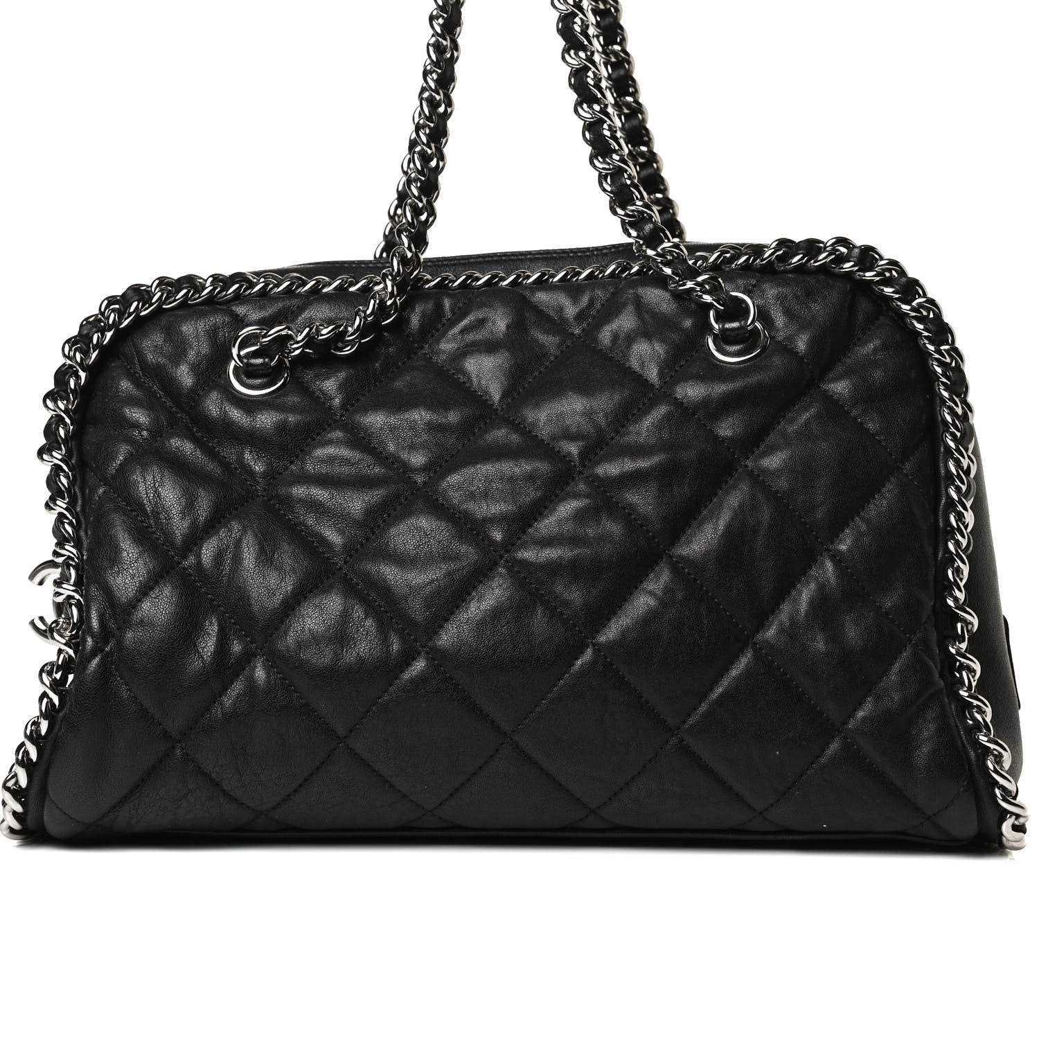 Chanel Calfskin Chain Around Bowler Black 7 of 16