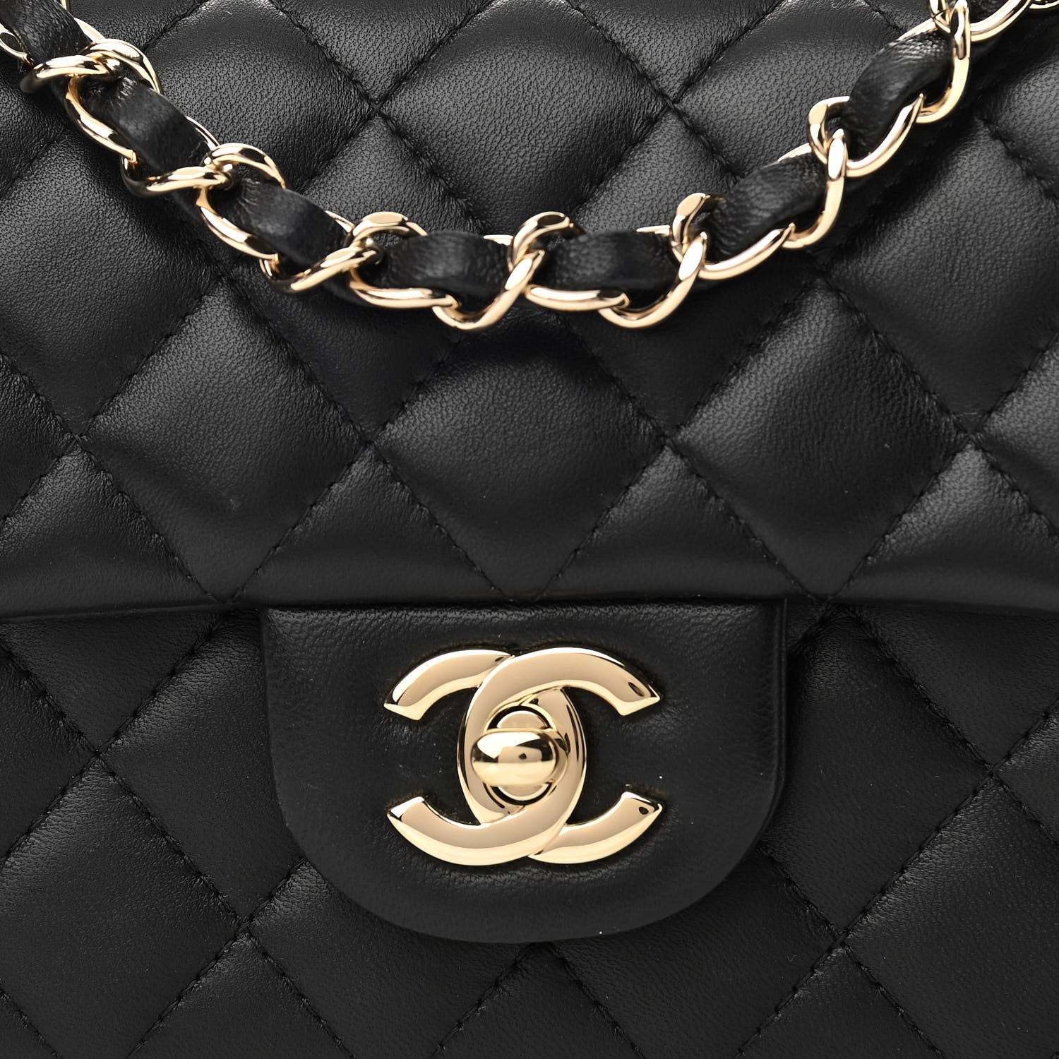 Chanel Lambskin Quilted Mini Rectangular Flap Black 8 of 13