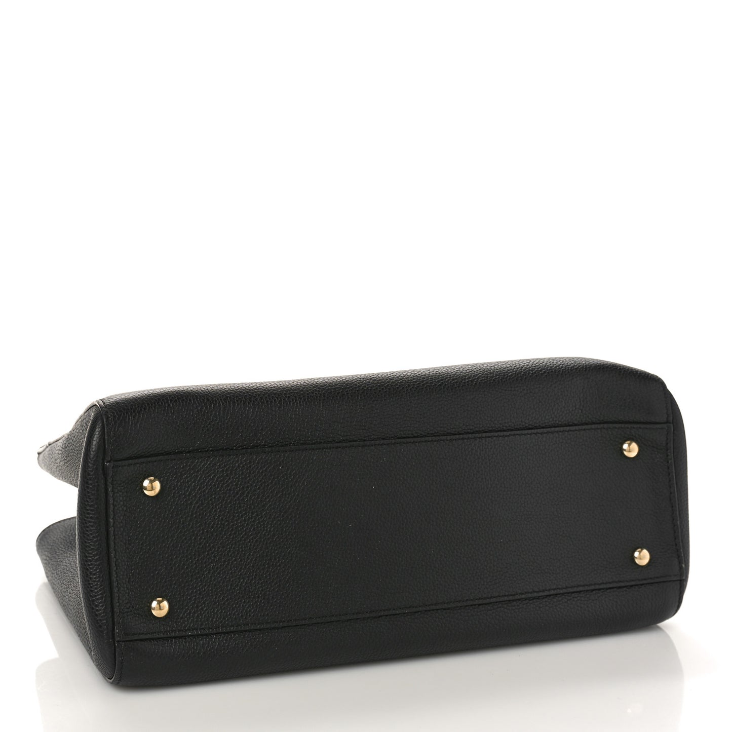 Grained Calfskin Small Neo Executive Shopper Tote Black
