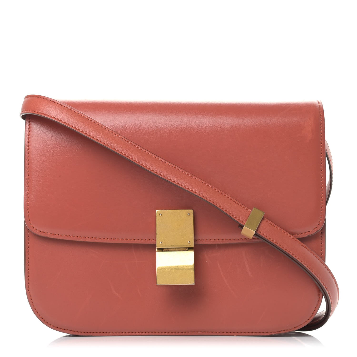 Celine Box Calfskin Medium Classic Box Flap Bag Lipstick 1 of 19