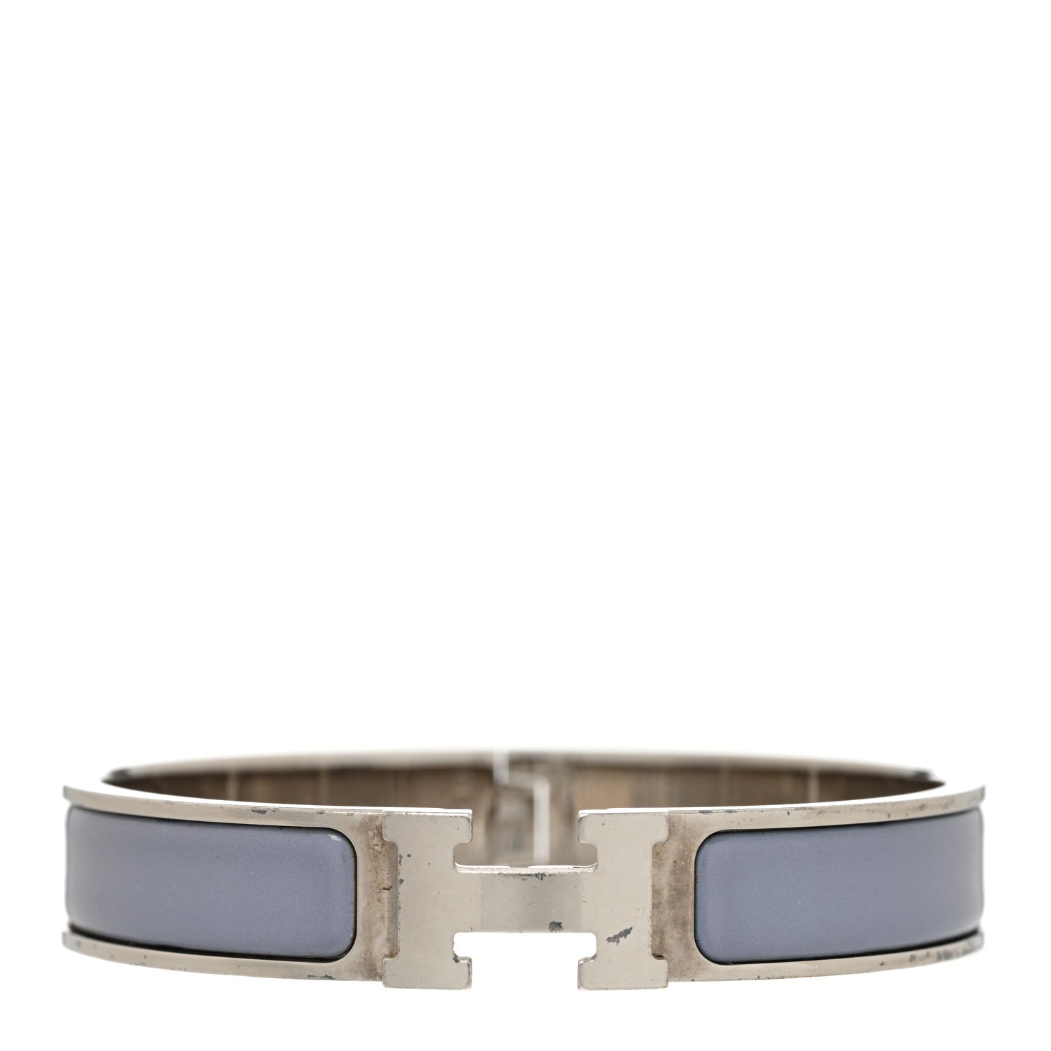 Hermes Enamel Narrow Clic Clac H Bracelet PM Bleu Lin 1 of 6