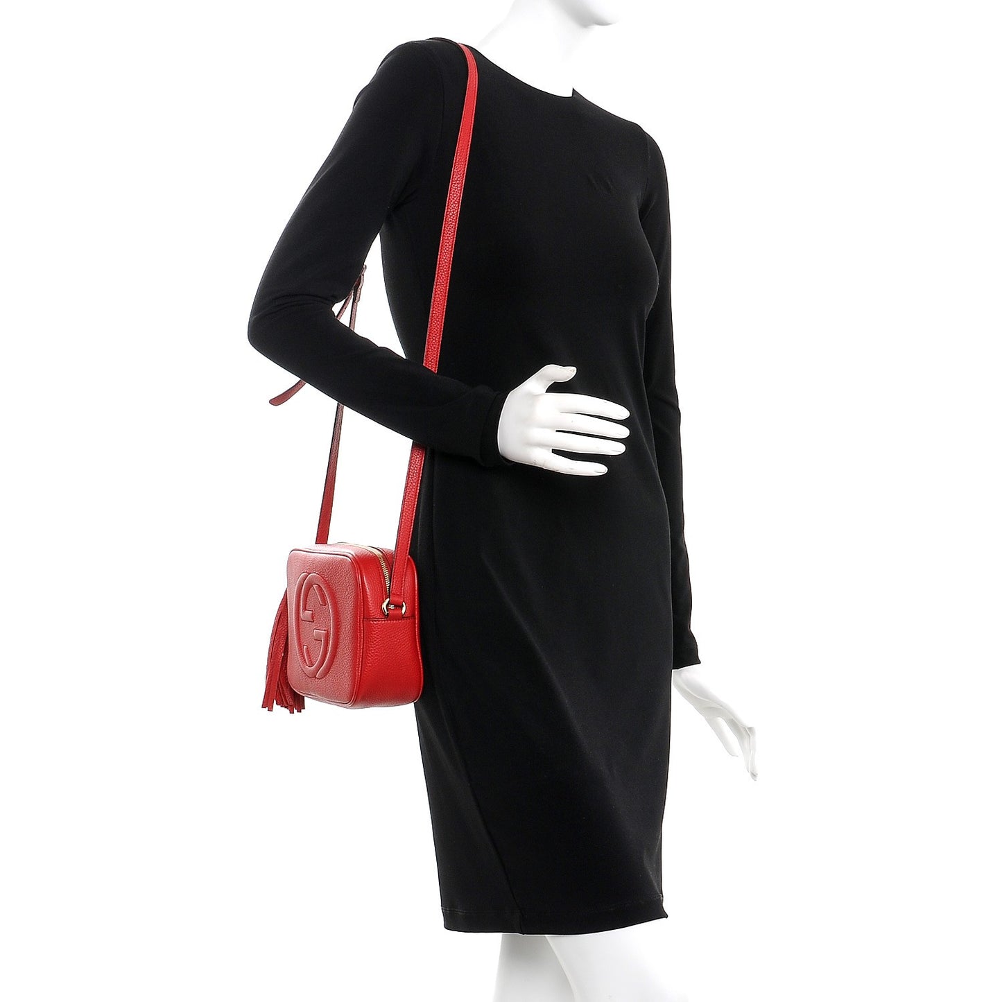 Pebbled Calfskin Small Soho Disco Bag Tabasco Red