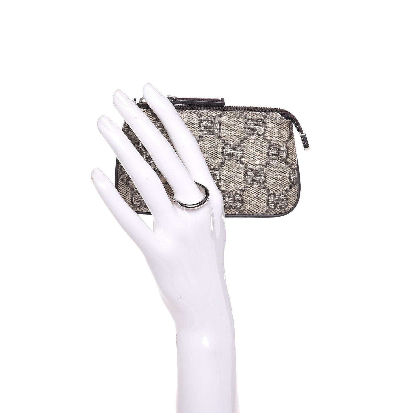 GG Supreme Monogram Selleria Key Case Beige Ebony Cocoa