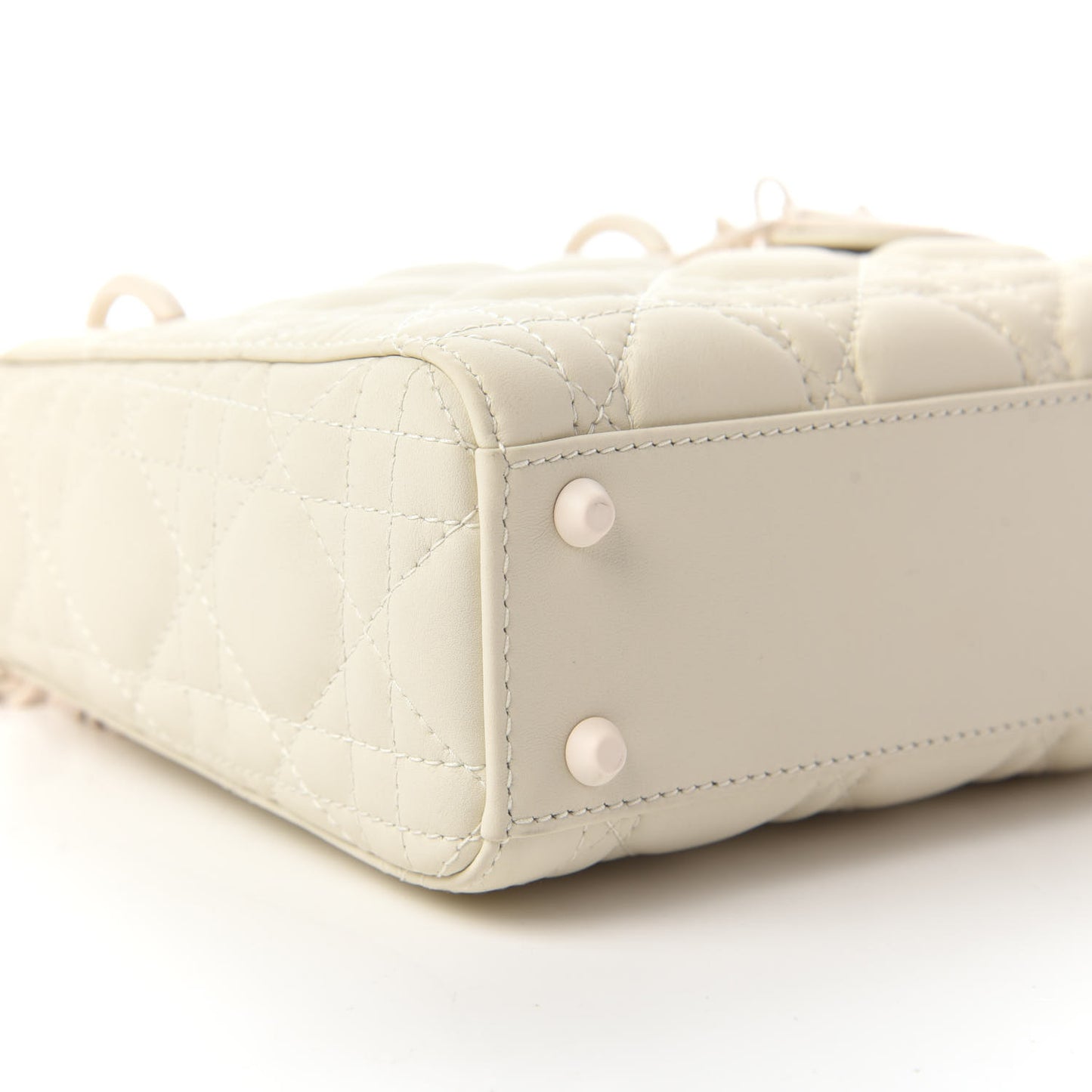 Ultra Matte Calfskin Cannage Mini Lady Dior White