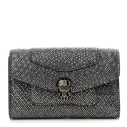 Bulgari Karung Calfskin Serpenti Forever Key Holder Wallet Charcoal 1 of 6