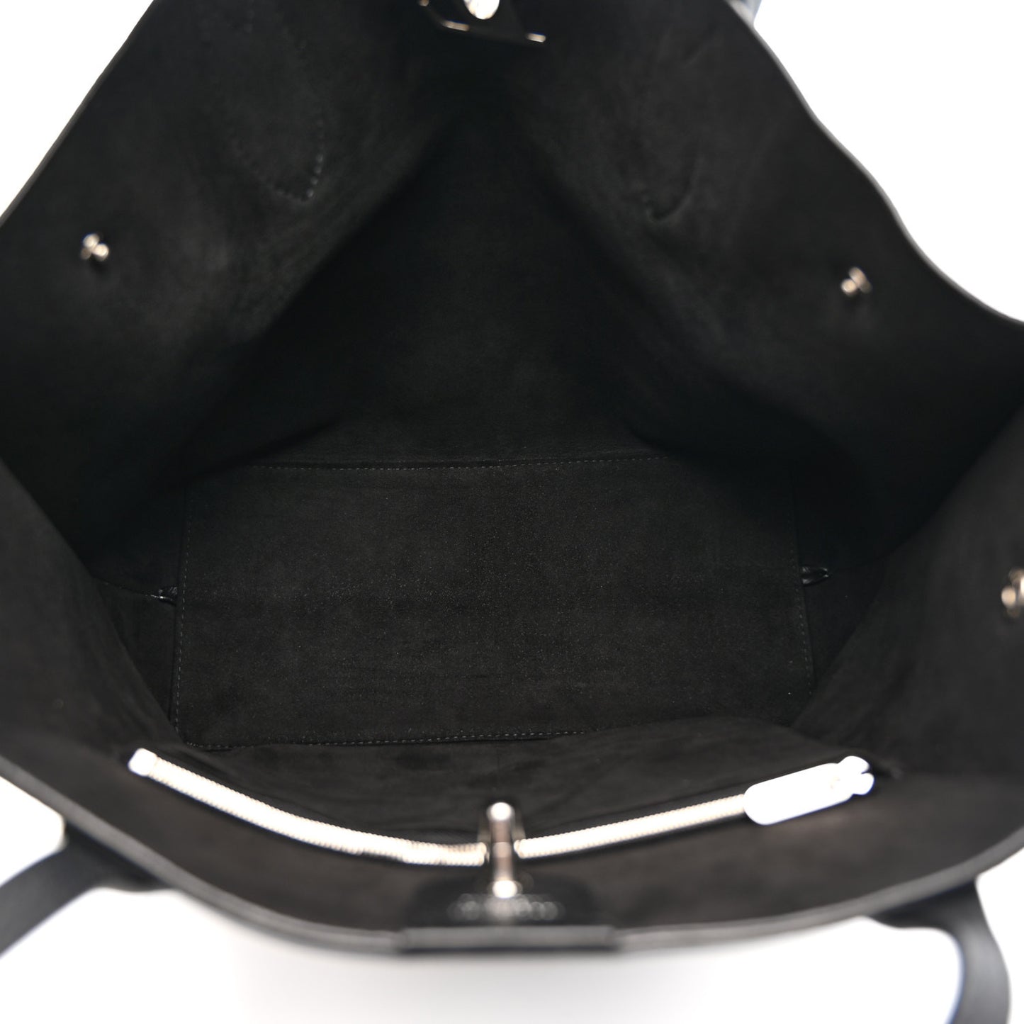 Calfskin Lockme Go Tote Black