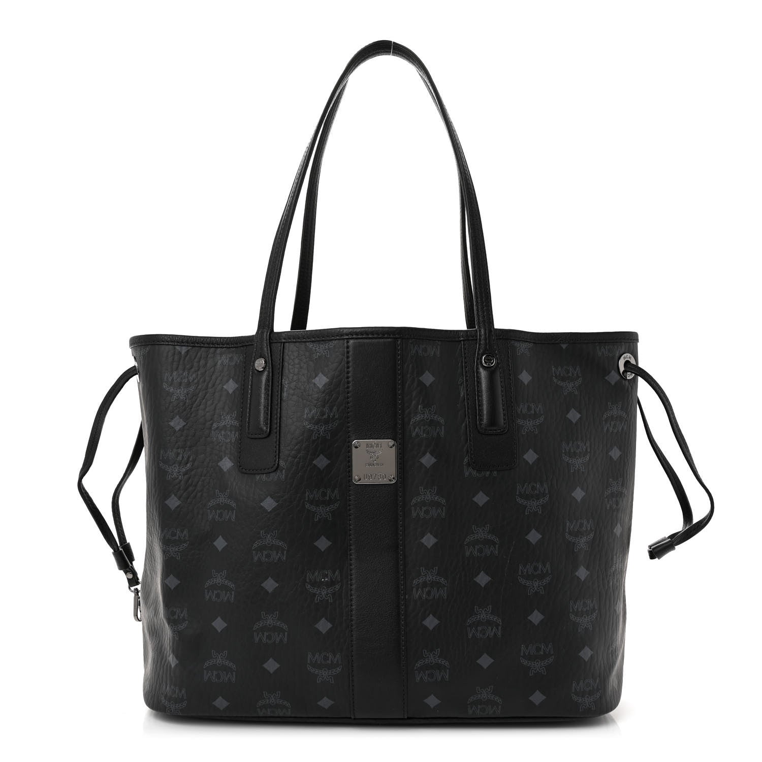 MCM Grained Calfskin Visetos Medium Liz Reversible Shopper Tote Black 3 of 18