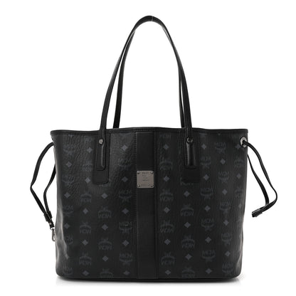 MCM Grained Calfskin Visetos Medium Liz Reversible Shopper Tote Black 3 of 18