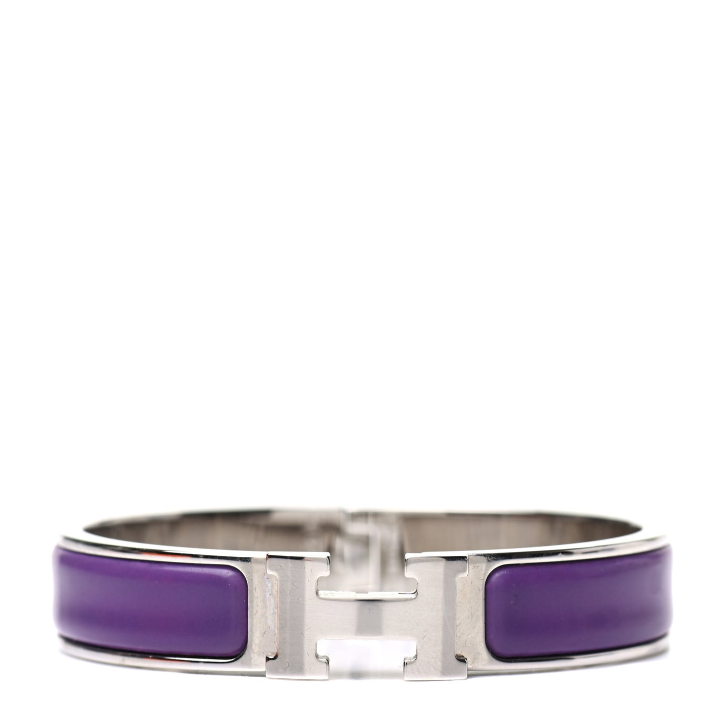 Enamel Narrow Clic Clac H Bracelet PM Pourpre