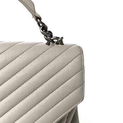 Saint Laurent Sheepskin Matelasse Large Monogram College Satchel Light Grey 18 of 31