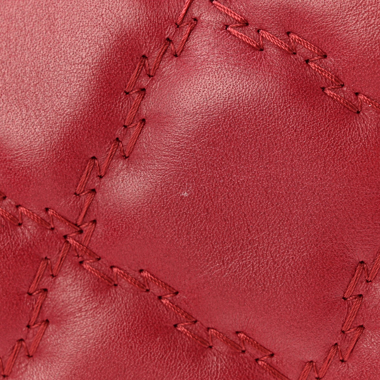 Chanel Calfskin Quilted Double Stitch Hamptons Clutch with Chain Red Red 13 of 14