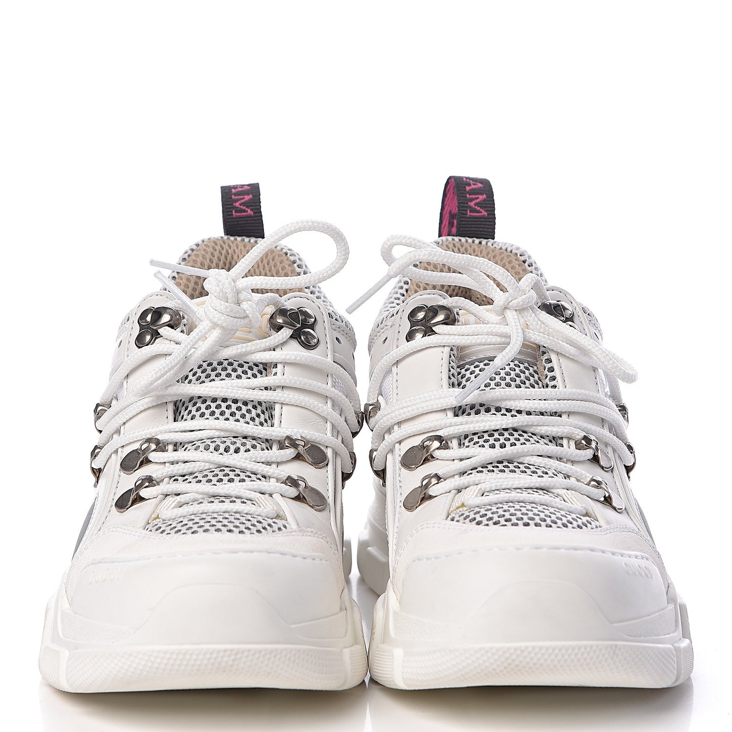 X SEGA Mesh Calfskin Suede Womens Flashtrek Sneakers 36.5 Great White