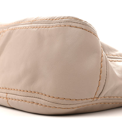 Prada Soft Calfskin Stitched Shoulder Bag  Argilla 10 of 14