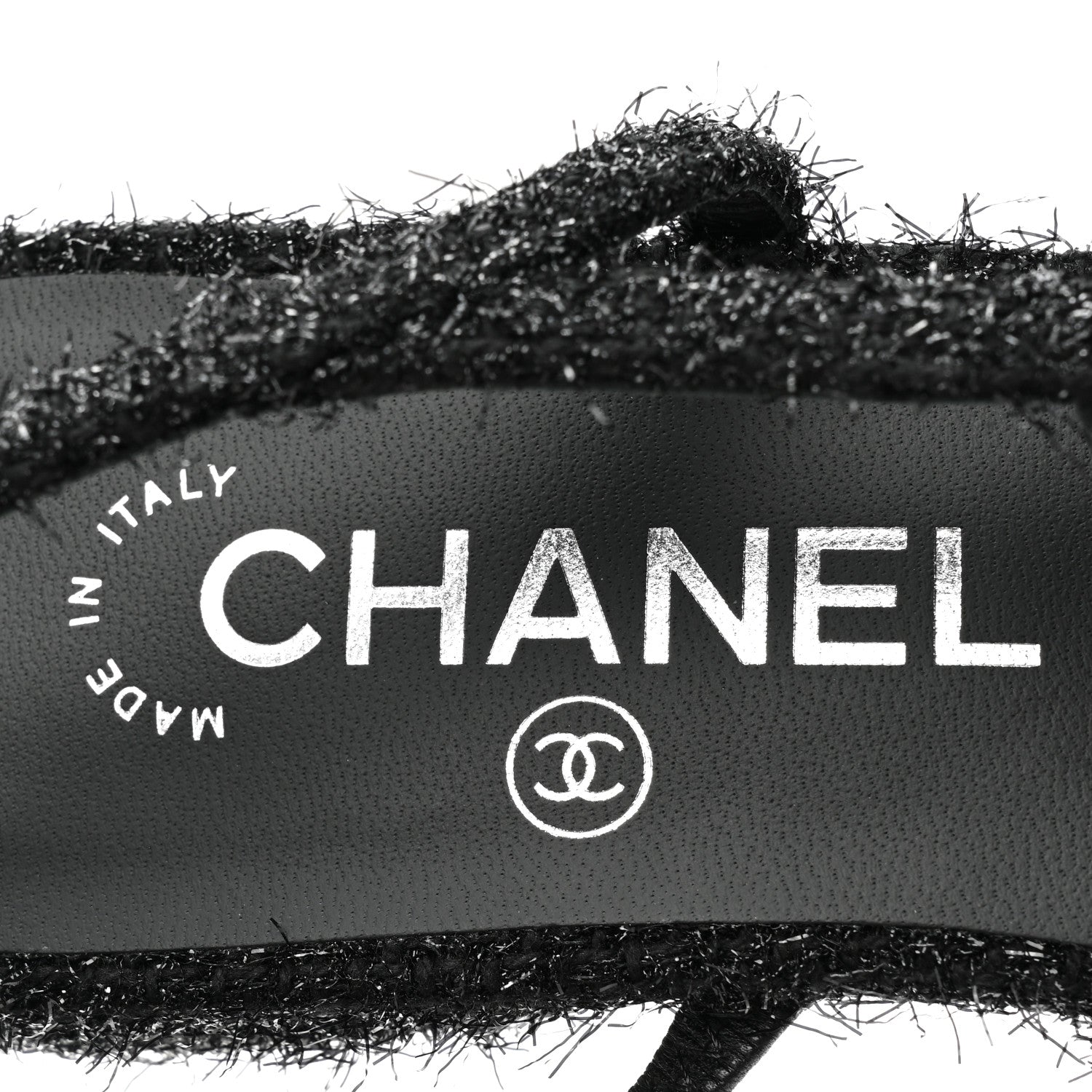 Chanel Fabric Cap Toe CC Slingback Flats 36.5 Black 7 of 8