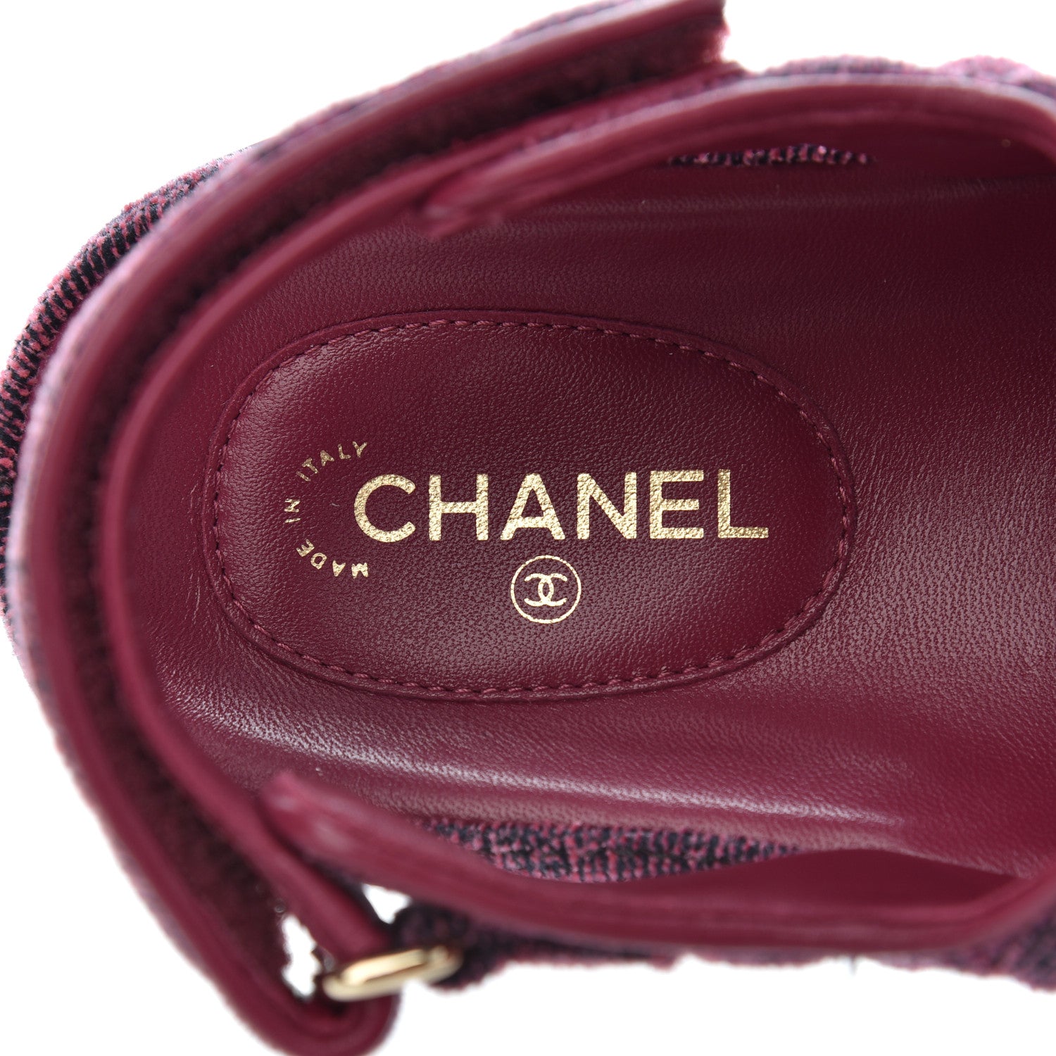 Chanel Velvet Velcro Dad Sandals 37 Pink 7 of 9