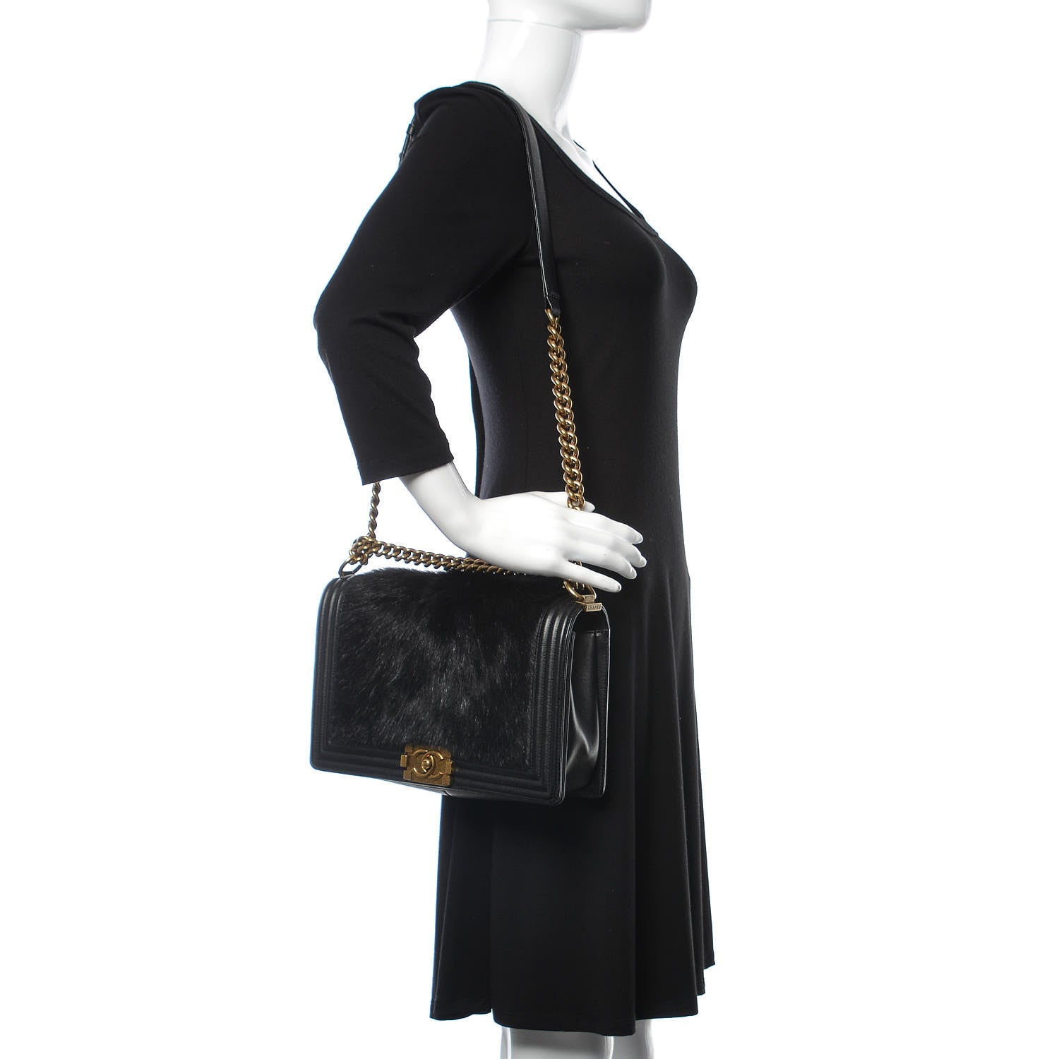 Chanel Goat Hair New Medium Boy Flap Black 2 of 15