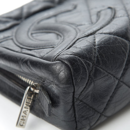 Chanel Distressed Calfskin Cambon Cosmetic Case Black 12 of 17