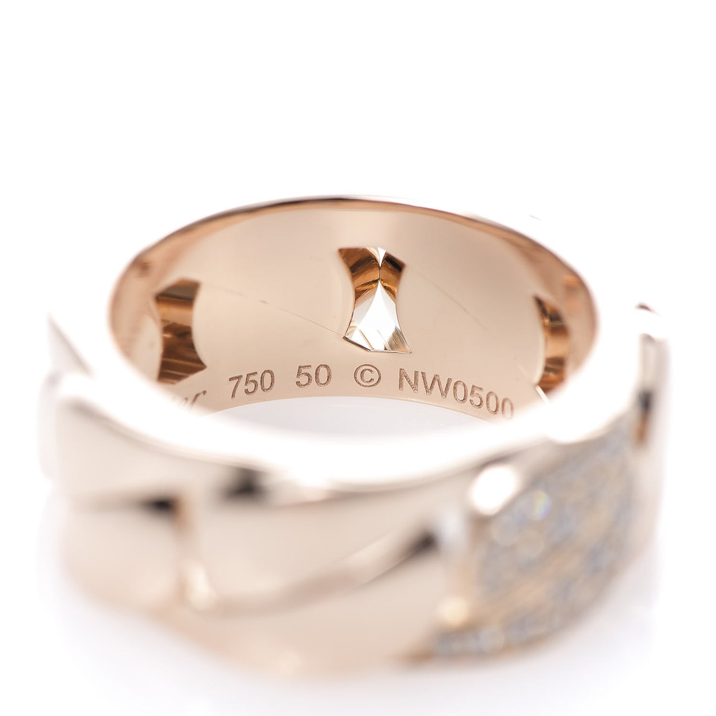 18K Pink Gold Diamond La Dona Ring 50 5.25