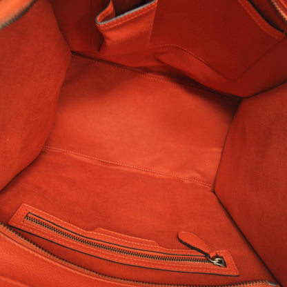 Celine Pebbled Leather Mini Luggage Bag Vermillion 6 of 9