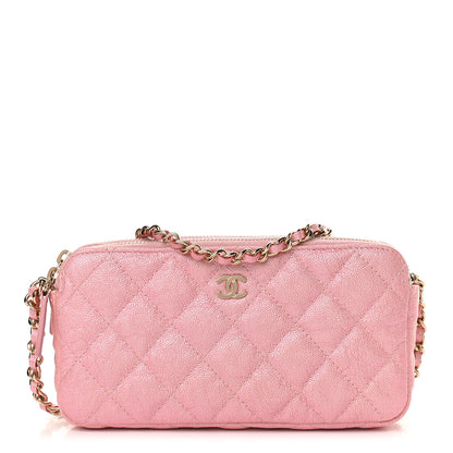 Chanel Iridescent Caviar Quilted Small Clutch With Chain Pink 2 of 22