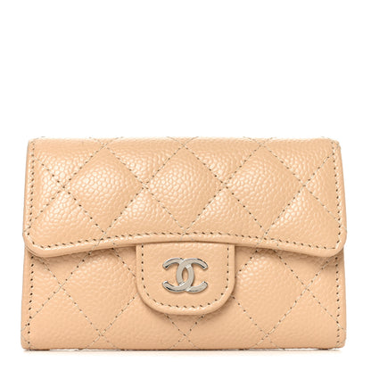 Chanel Caviar Quilted Flap Card Holder Wallet Beige 1 of 8