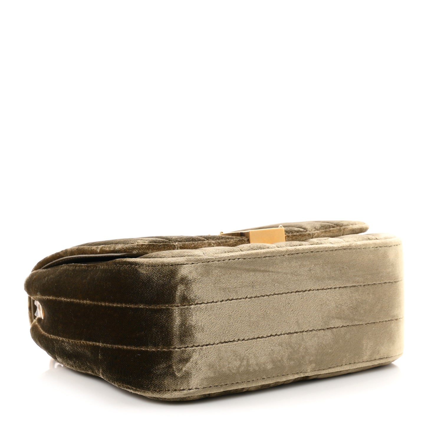 Velvet Matelasse Small Vicky Chain Bag Dark Vintage Olive