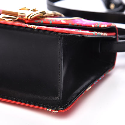 Gucci Jacquard Floral Mini Sylvie Top Handle Bag Red Multicolor Black 9 of 13