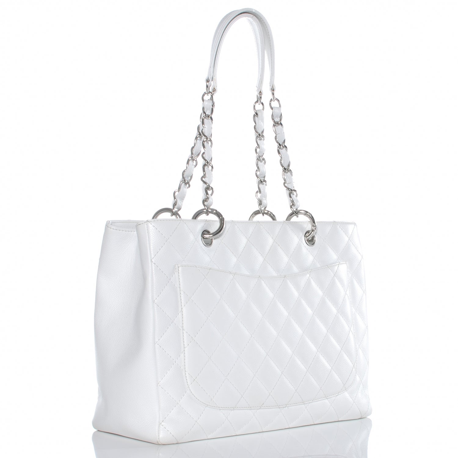 Chanel Caviar Grand Shopping Tote GST White 3 of 7