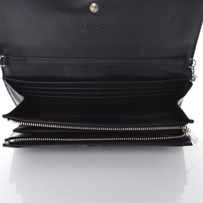 Christian Dior Patent Ultimate Rendezvous Chain Wallet Dark Green 5 of 7