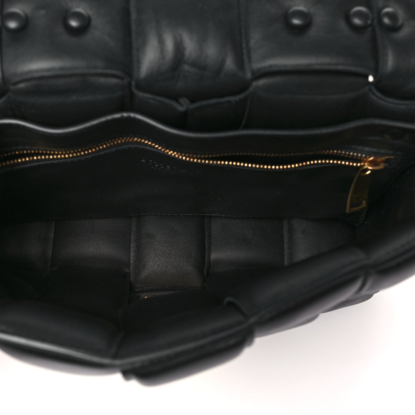 Lambskin Maxi Intreccio Padded Chain Cassette Crossbody Bag Black