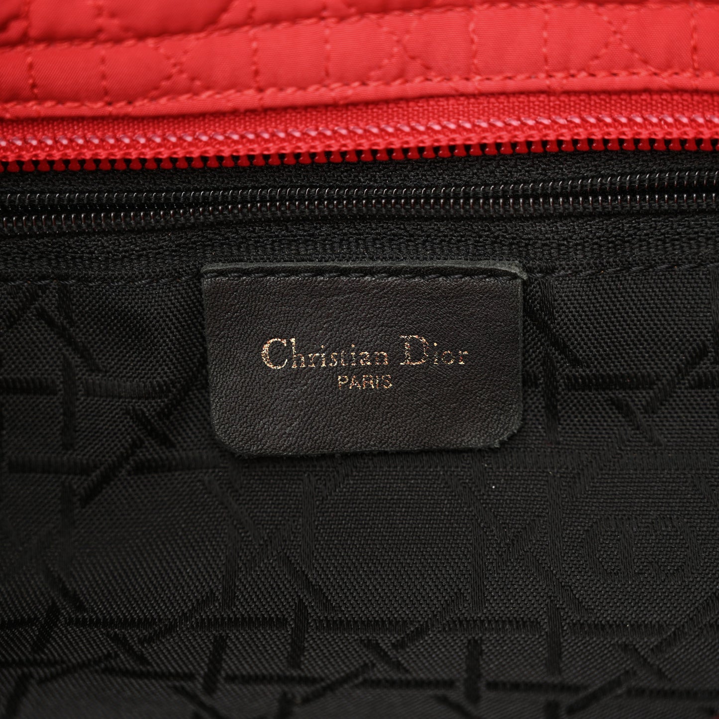 Nylon Cannage Large Lady Dior Red