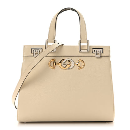 Gucci Grainy Calfskin Small Zumi Top Handle Bag Mystic White 1 of 10