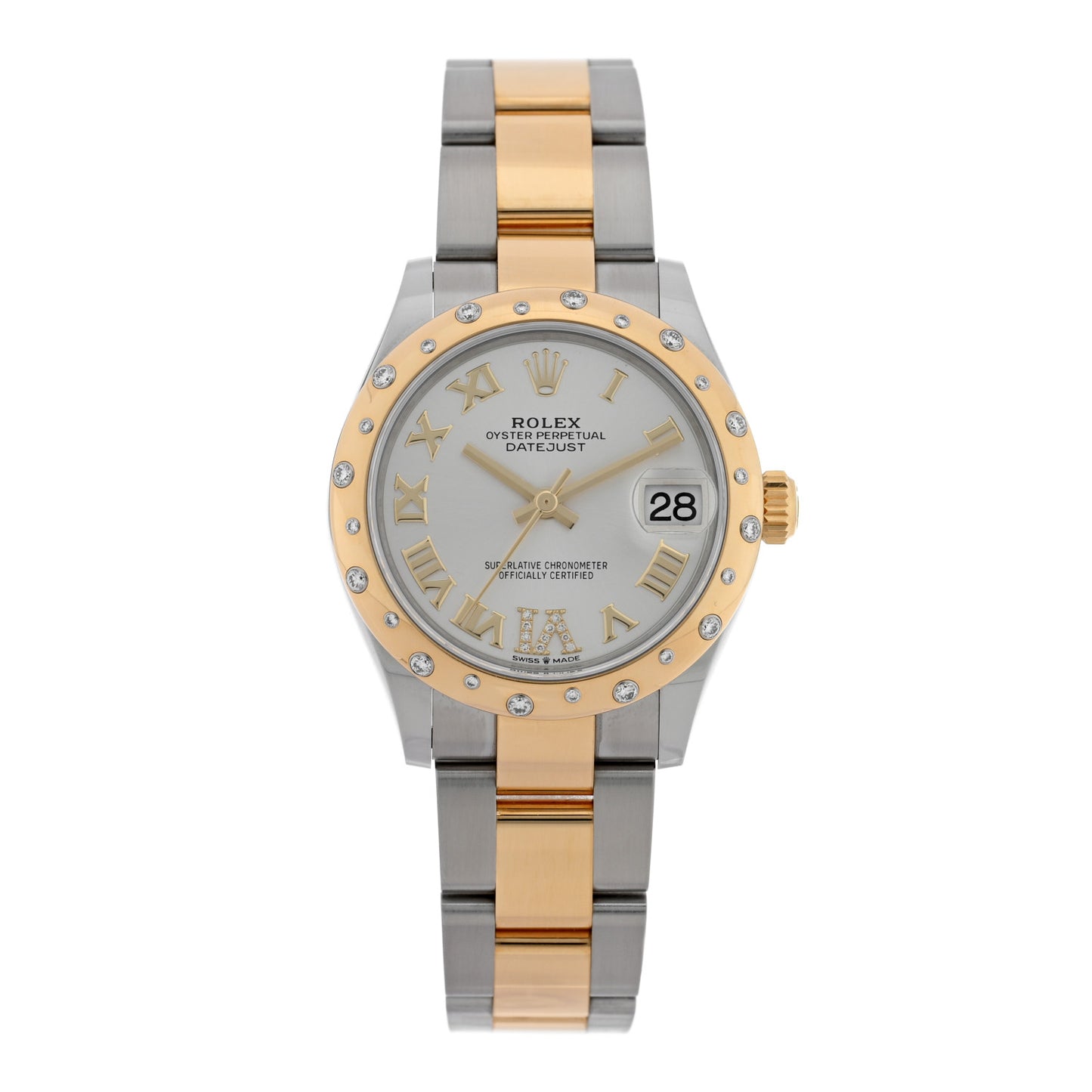 Stainless Steel 18K Yellow Gold Diamond Mother of Pearl 31mm Oyster Perpetual Datejust Watch 278343RBR