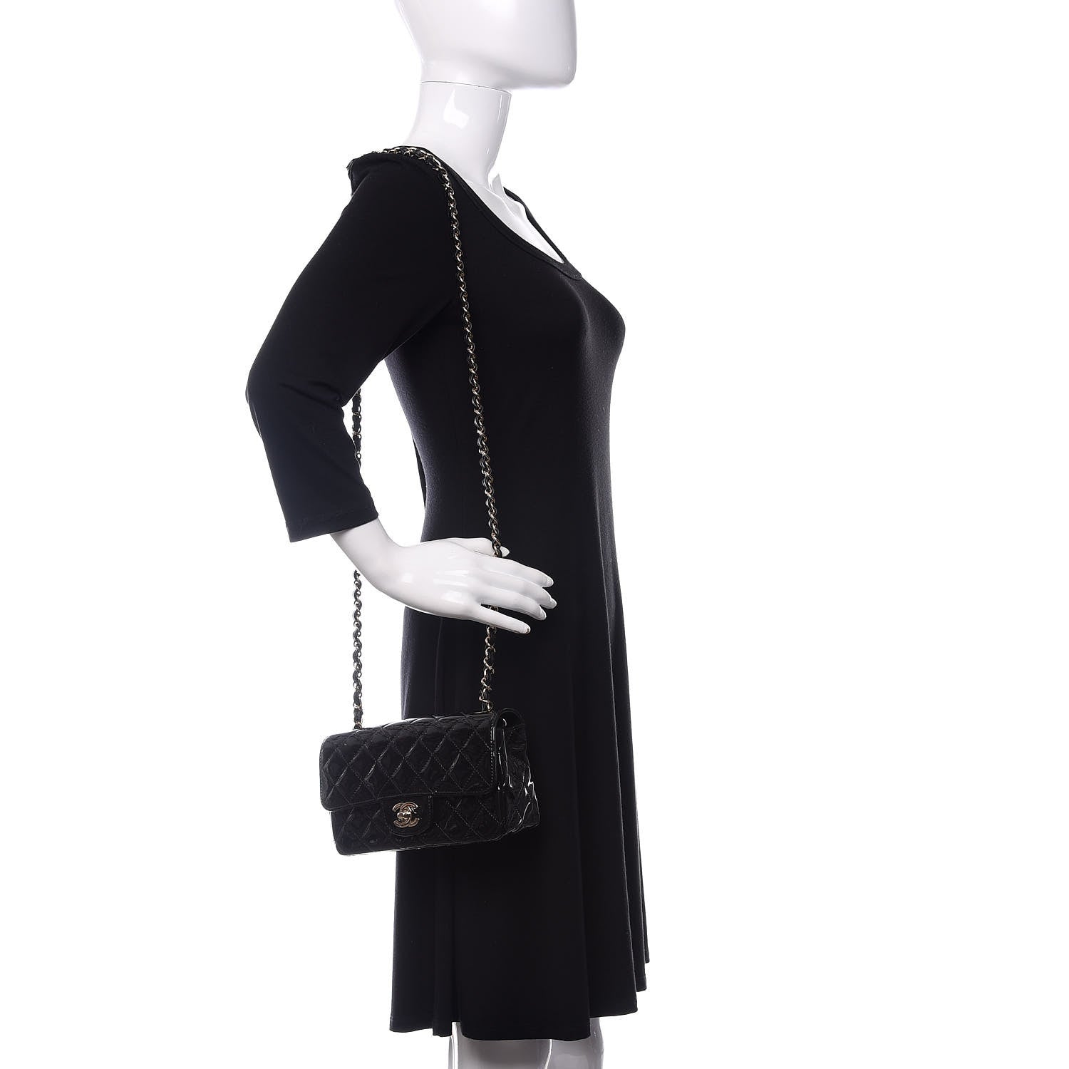Chanel Patent Calfskin Quilted Mini Rectangular Flap Black 2 of 12
