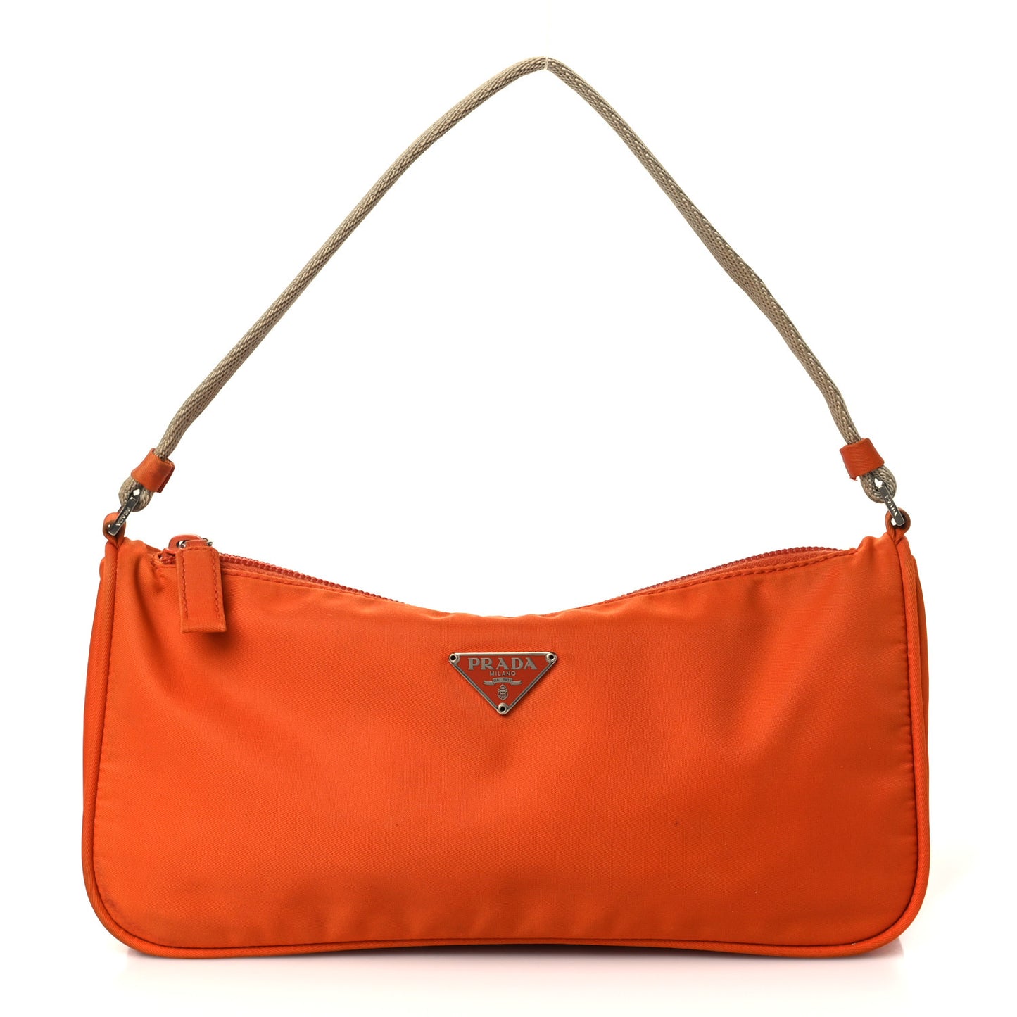 Tessuto Nylon Pochette Bag Orange