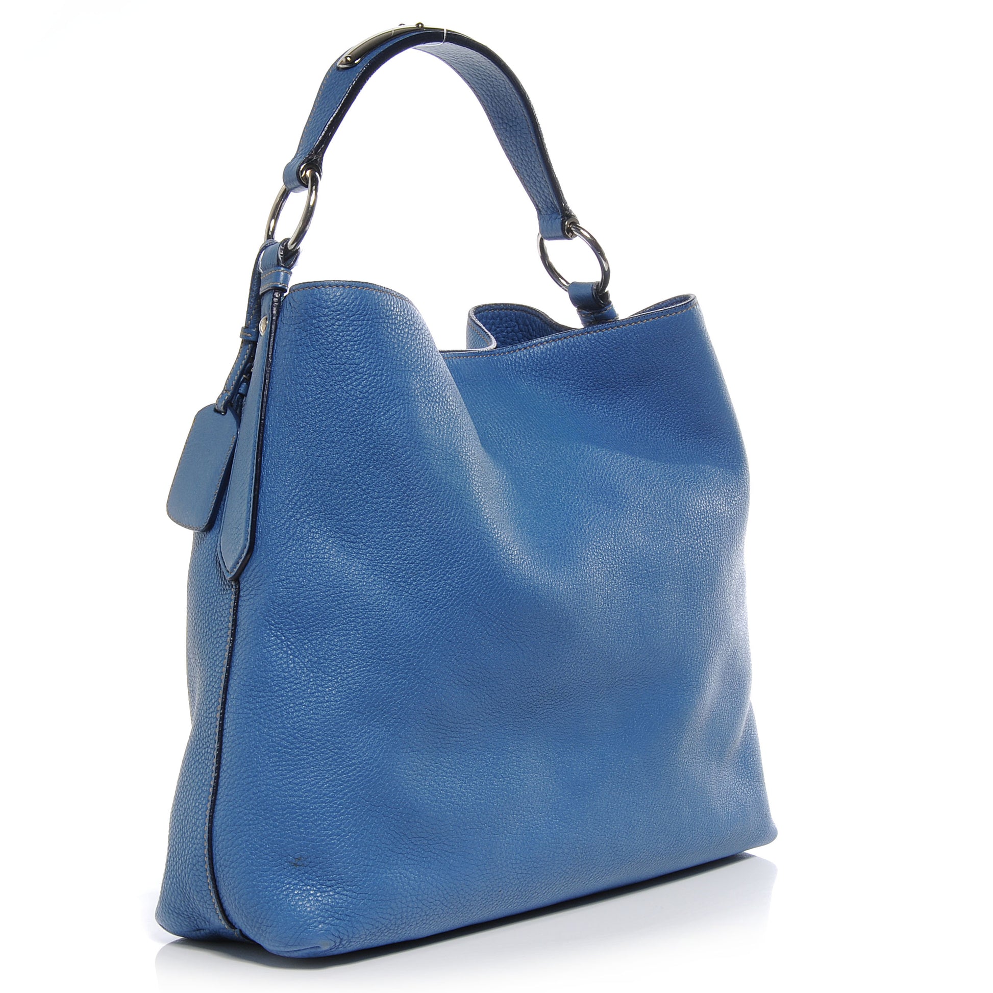 Prada Vitello Daino Hobo Cobalto 3 of 9