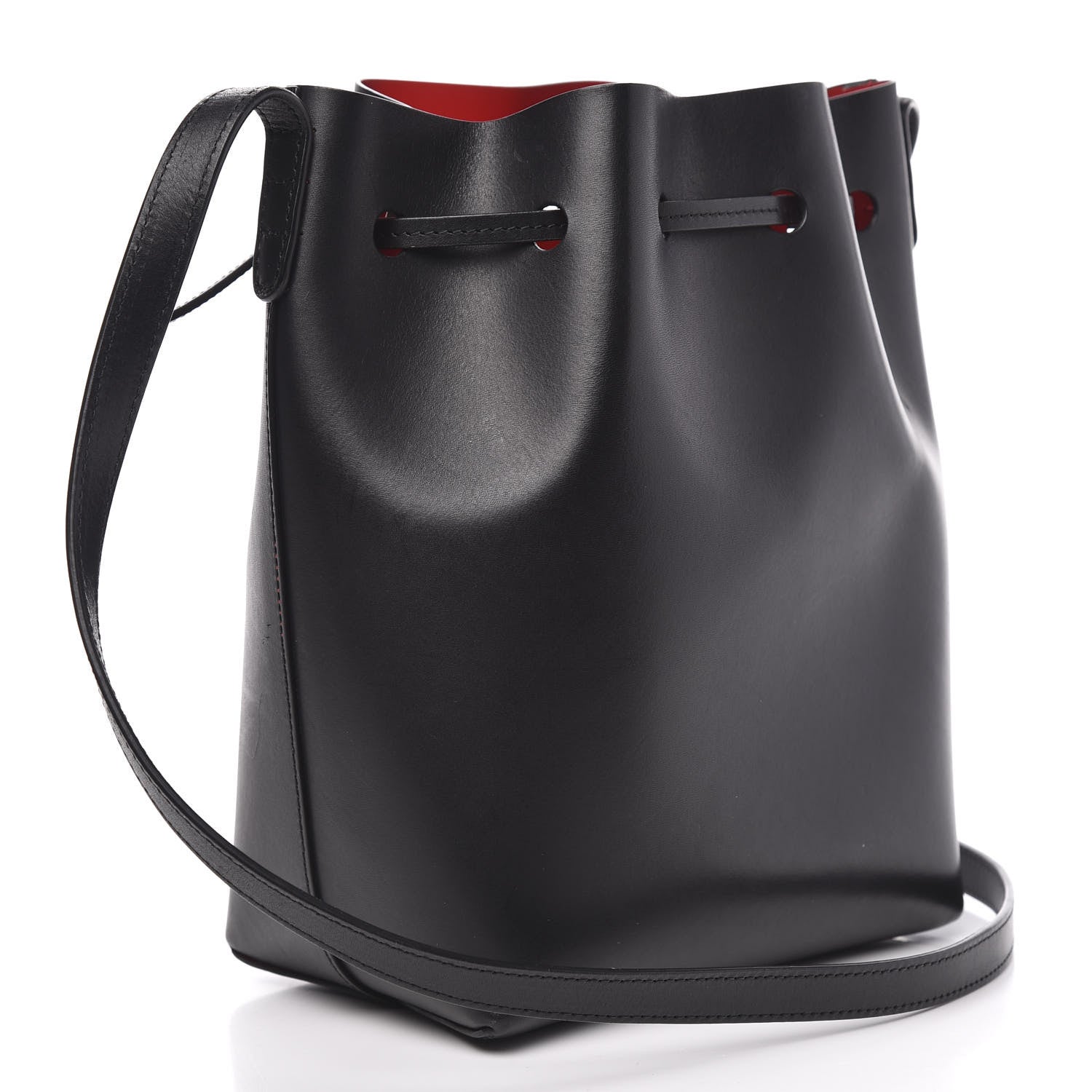 Mansur Gavriel Vegetable Tanned Calfskin Mini Bucket Bag Black Flamma 3 of 10
